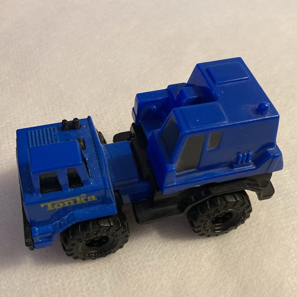 Vintage Blue 1992 Tonka Backhoe Construction Dump Truck Happy Meal Plastic Toy